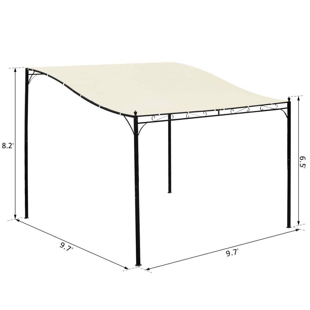10 Ft. X 10 Ft. X 8 Ft. Steel Frame Pergola Patio Canopy Gazebo with Durable and Spacious Weather-Resistant Design White